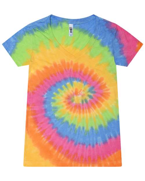 Women's Tie-Dyed V-Neck T-Shirt Image 4