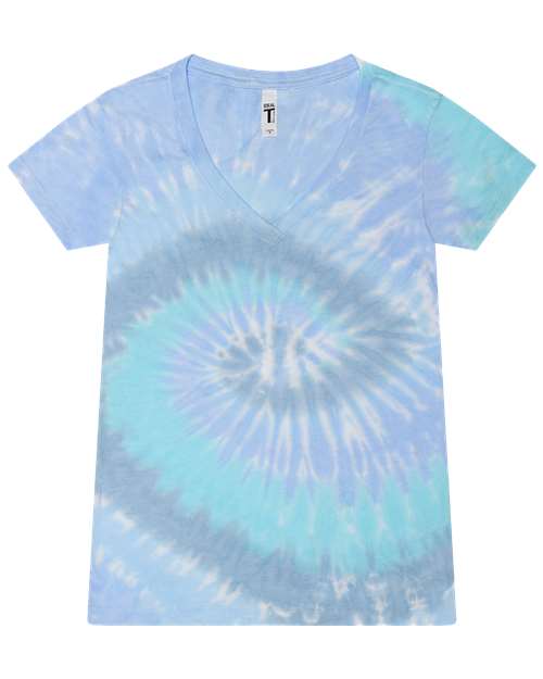 Women's Tie-Dyed V-Neck T-Shirt Image 5