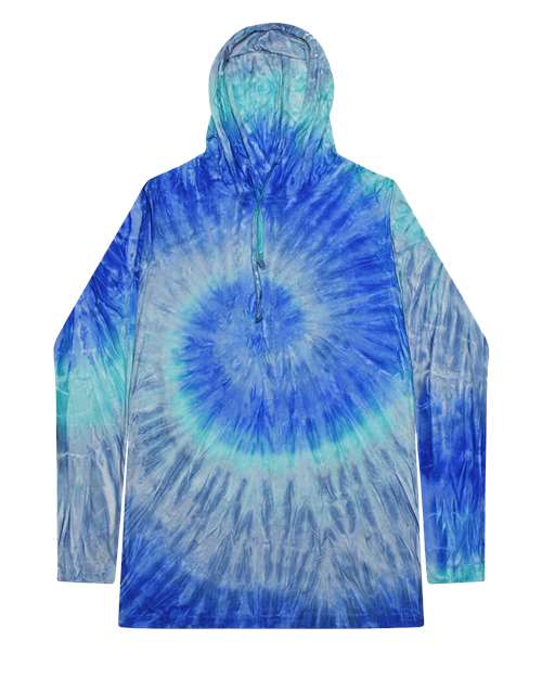 Unisex Tie-Dyed Hooded Long Sleeve T-Shirt Image 2