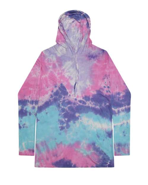 Unisex Tie-Dyed Hooded Long Sleeve T-Shirt Image 3