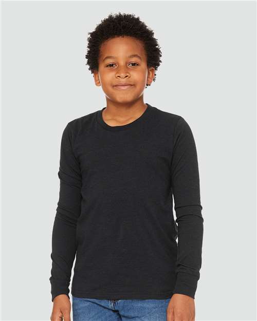 Youth Heather CVC Long Sleeve Tee Image 3