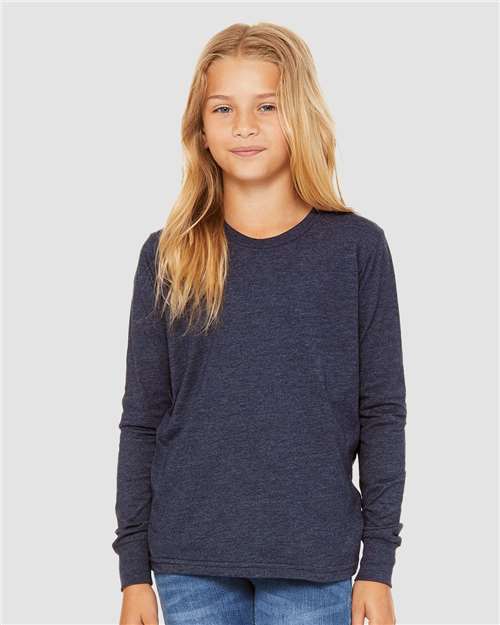 Youth Heather CVC Long Sleeve Tee Image 7