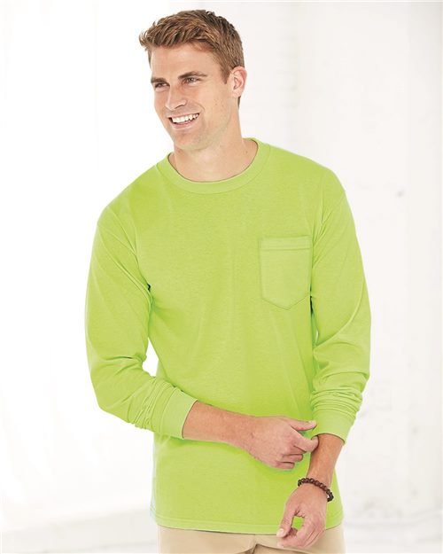 Unisex Union-Made Long Sleeve Pocket T-Shirt Image 1