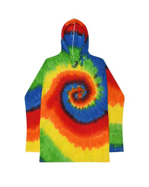 Unisex Tie-Dyed Hooded Long Sleeve T-Shirt Image 4
