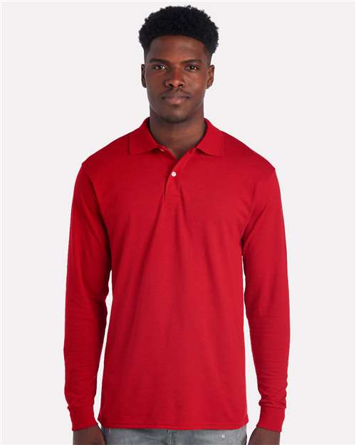 Men's Dri-Power® Long Sleeve Polo Image 3