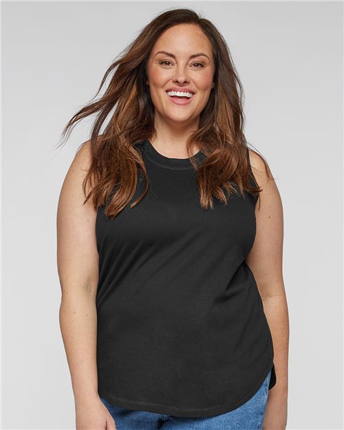 Women's Curvy Relaxed Fine Jersey Tank Image 1