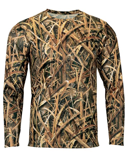 Men's Oxford Performance Camo Print Long Sleeve T-Shirt