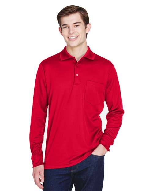 Men's Pinnacle Performance Long Sleeve Piqué Polo with Pocket Image 2