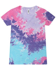 Women's Tie-Dyed V-Neck T-Shirt Image 1