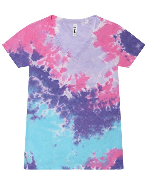 Women's Tie-Dyed V-Neck T-Shirt Image 1