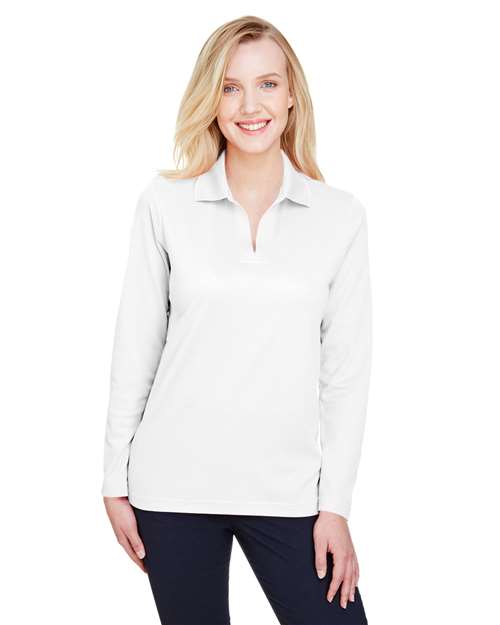 Women's CrownLux Performance® Plaited Long Sleeve Polo