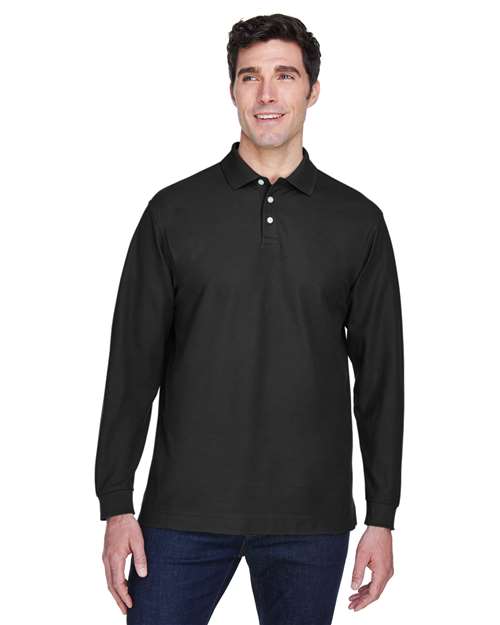 Men's Pima Piqué Long Sleeve Polo Image 2