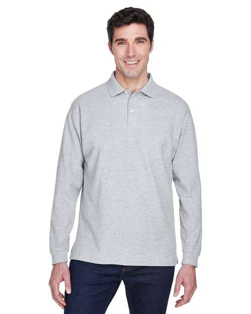 Men's Pima Piqué Long Sleeve Polo Image 3