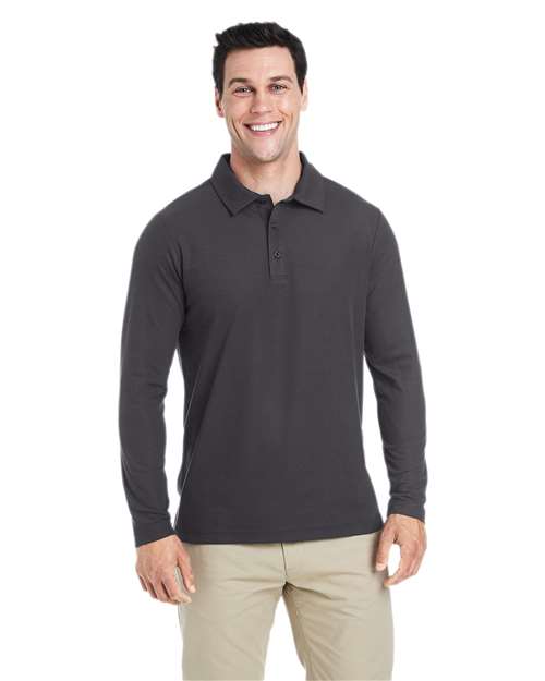 Men's Fusion ChromaSoft™ Long Sleeve Pique Polo Image 3