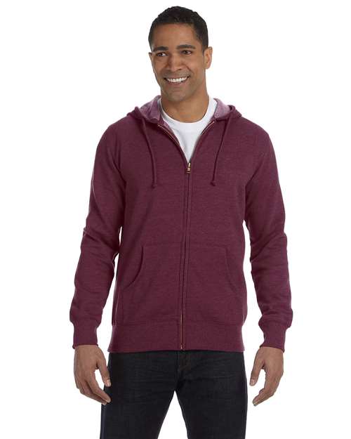 Unisex Heathered Full-Zip Hooded Sweatshirt Image 2