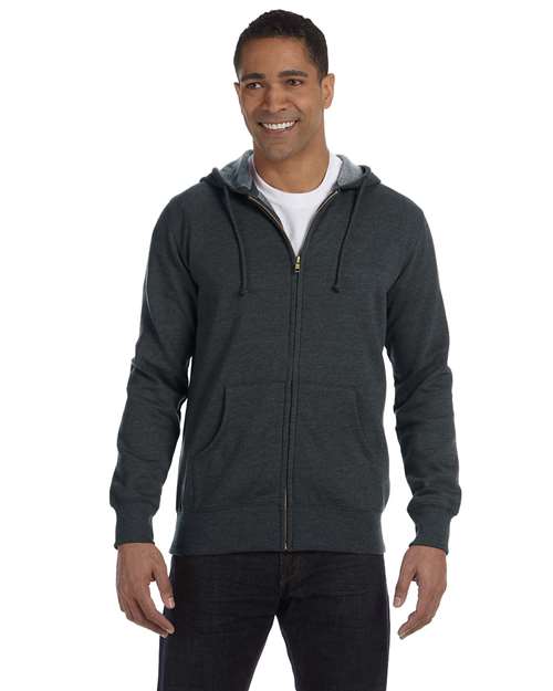 Unisex Heathered Full-Zip Hooded Sweatshirt Image 3
