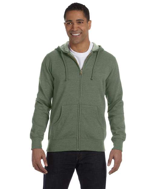 Unisex Heathered Full-Zip Hooded Sweatshirt Image 4