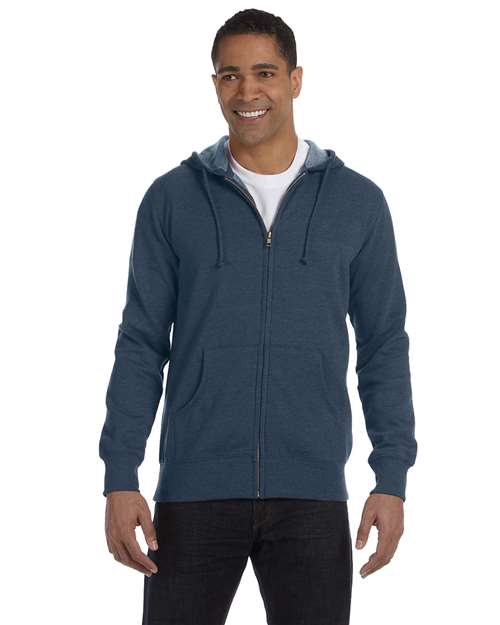 Unisex Heathered Full-Zip Hooded Sweatshirt Image 5