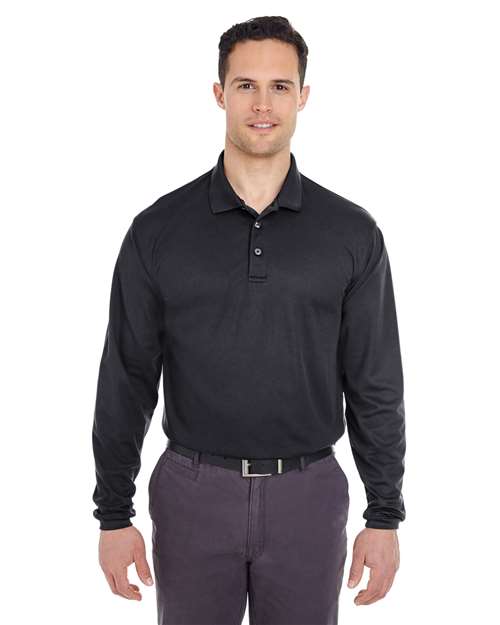 Men's Cool & Dry Long Sleeve Mesh Piqué Polo Image 2