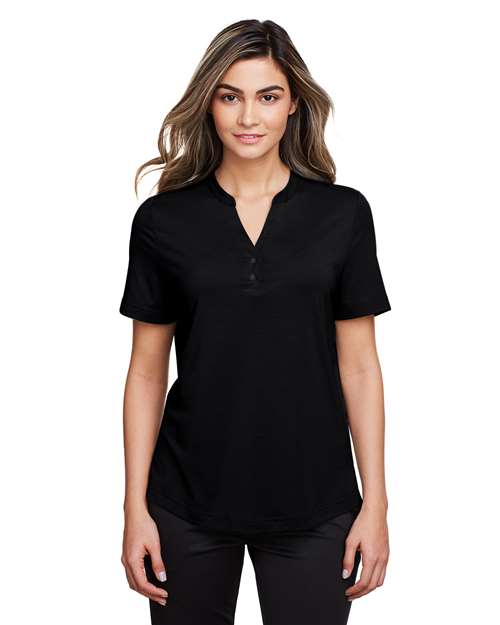 Women's JAQ Snap-Up Stretch Performance Polo Image 2