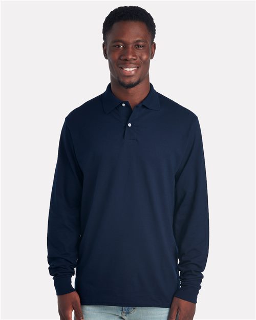 Men's Dri-Power® Long Sleeve Polo Image 1