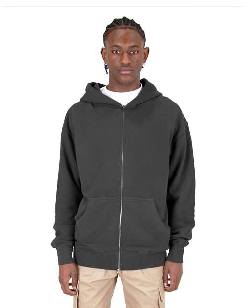 Unisex Max Heavy Fleece Garment-Dyed Double-Zip Hooded Sweatshirt Image 4