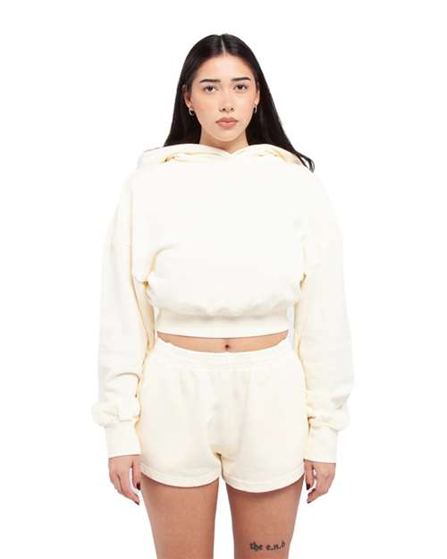 Women's Garment-Dyed Crop Hooded Sweatshirt
