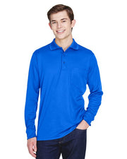 Men's Pinnacle Performance Long Sleeve Piqué Polo with Pocket Image 1