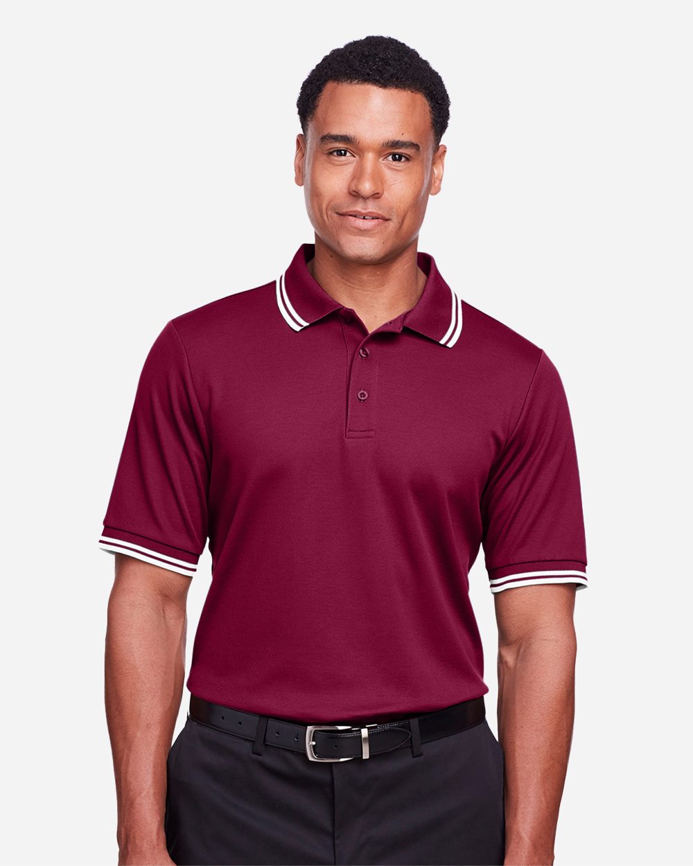 Men's CrownLux Performance® Plaited Tipped Polo