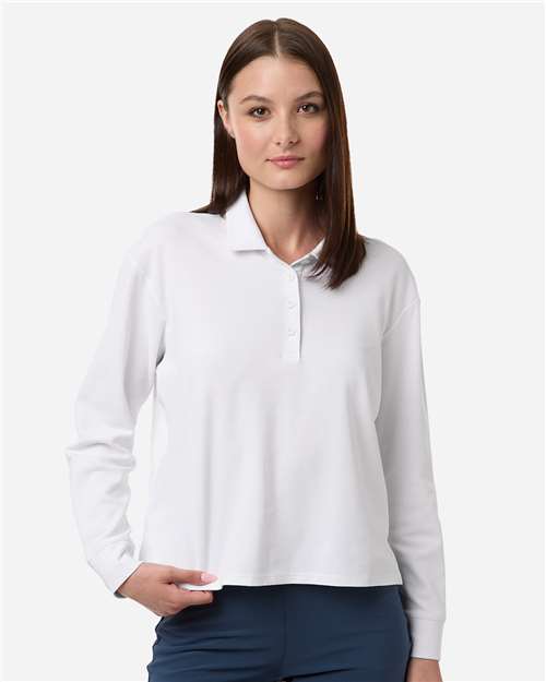 Women's Beyond Long Sleeve Loose Polo Image 4
