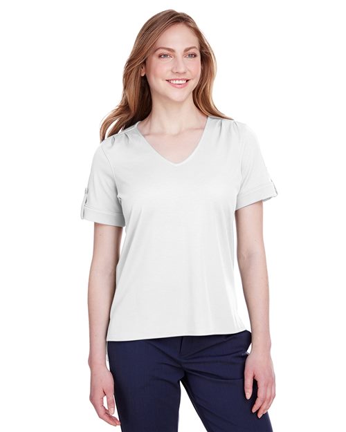 Women's CrownLux Performance® Plaited Rolled Sleeve Shirt