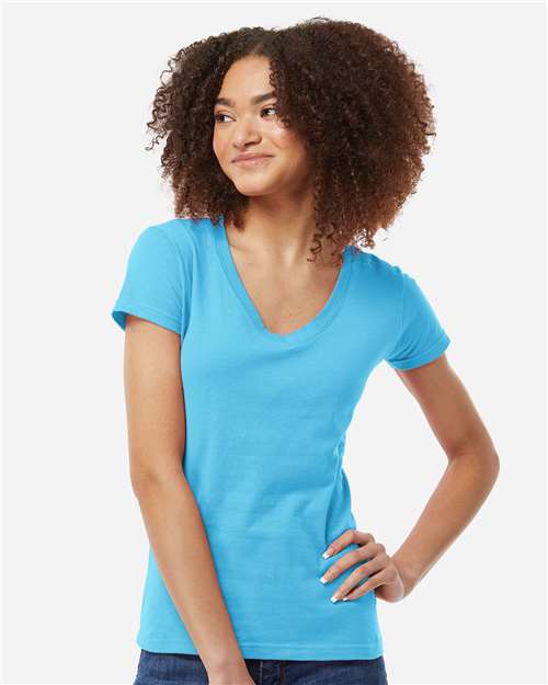 Women's Fine Jersey V-Neck T-Shirt Image 2