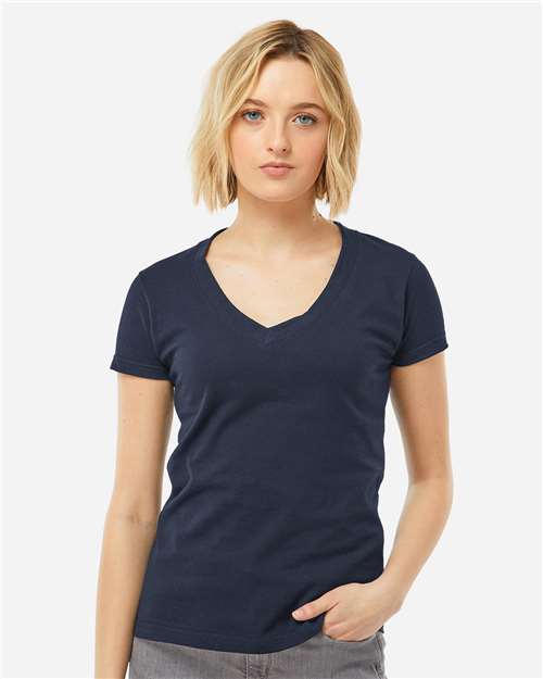 Women's Fine Jersey V-Neck T-Shirt Image 8