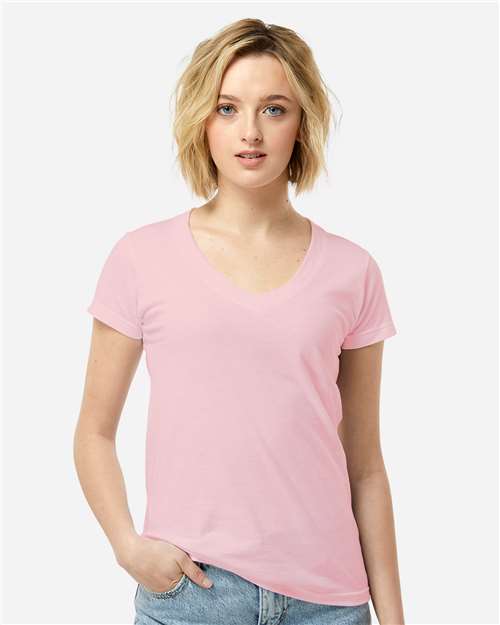 Women's Fine Jersey V-Neck T-Shirt Image 9