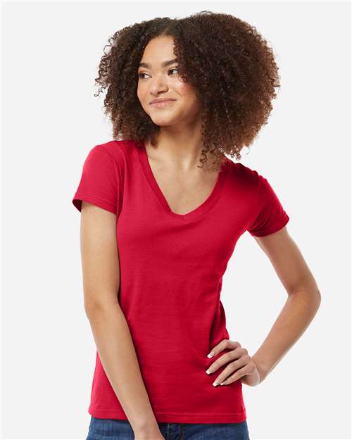 Women's Fine Jersey V-Neck T-Shirt Image 11