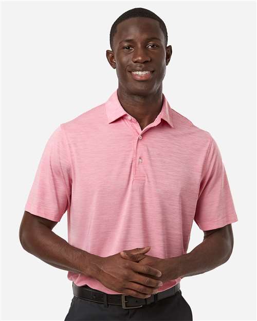 Men's Bohemian Striped Heather Performance Polo Image 5