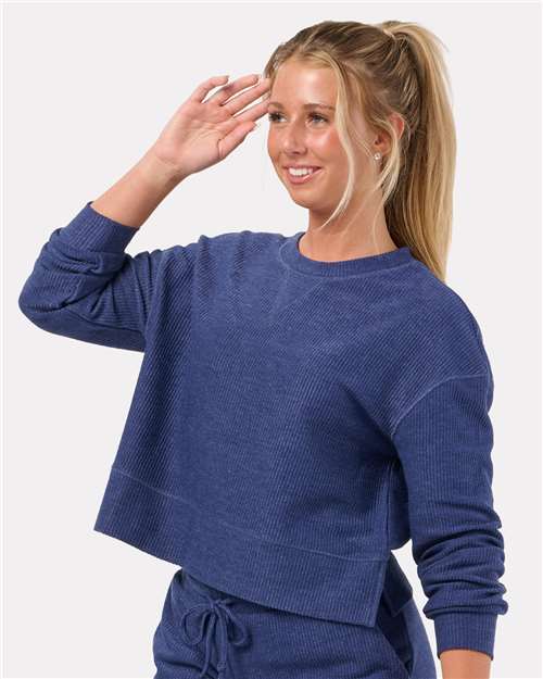 Women's Ribbed Knit Cropped Boxy Crew Image 6