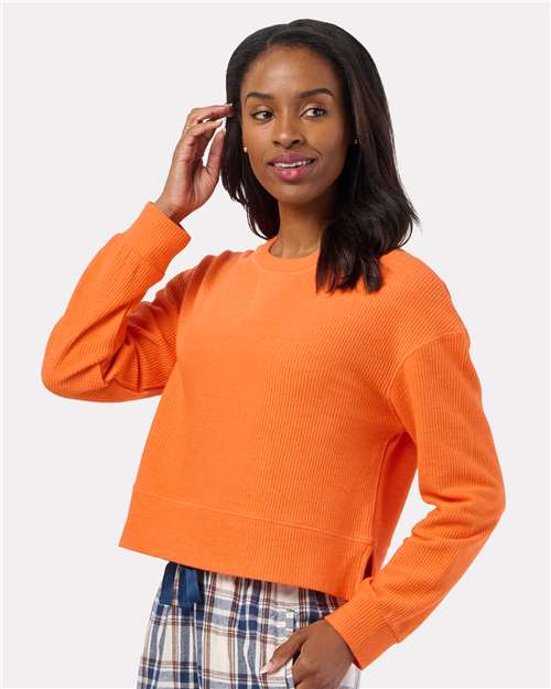 Women's Ribbed Knit Cropped Boxy Crew Image 7