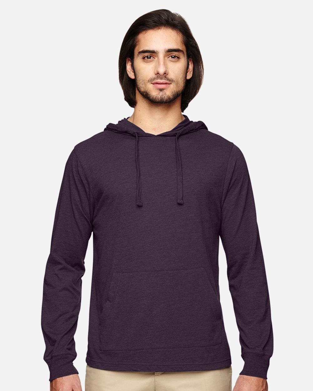 Unisex Eco Jersey Pullover Hooded Long Sleeve T-Shirt