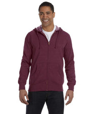 Unisex Heathered Full-Zip Hooded Sweatshirt Image 1