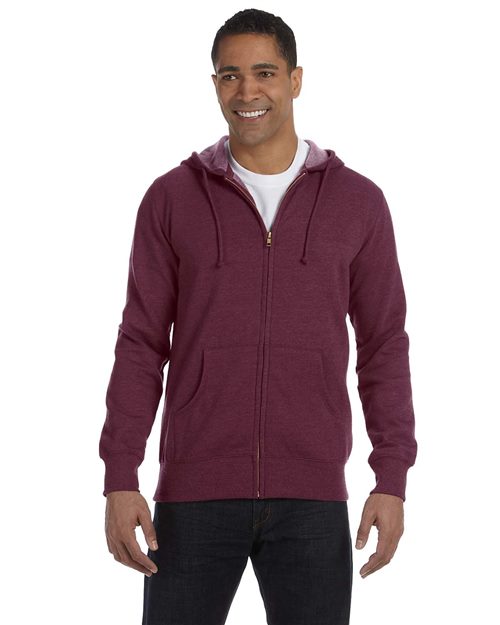Unisex Heathered Full-Zip Hooded Sweatshirt Image 1