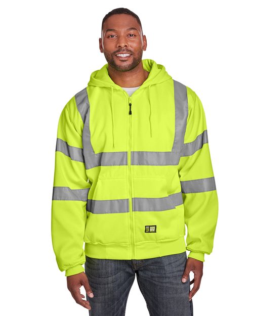 Men's Berne Hi-Vis Class 3 Lined Hooded Sweatshirt Image 1