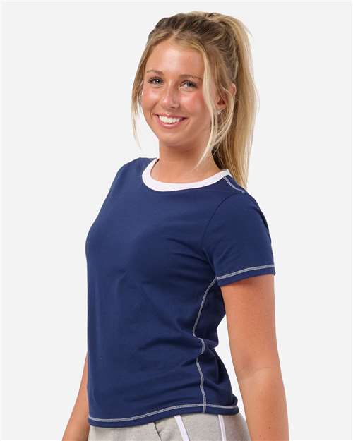 Women's Contrast Stitch Baby Tee Image 3