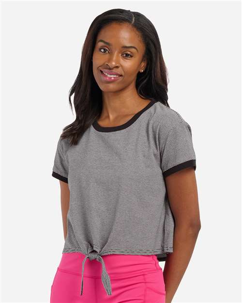 Women's Striped Tie Front T-Shirt Image 2