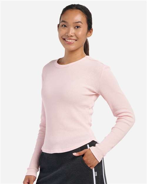 Women's Waffle Knit Baby Long Sleeve T-Shirt Image 6