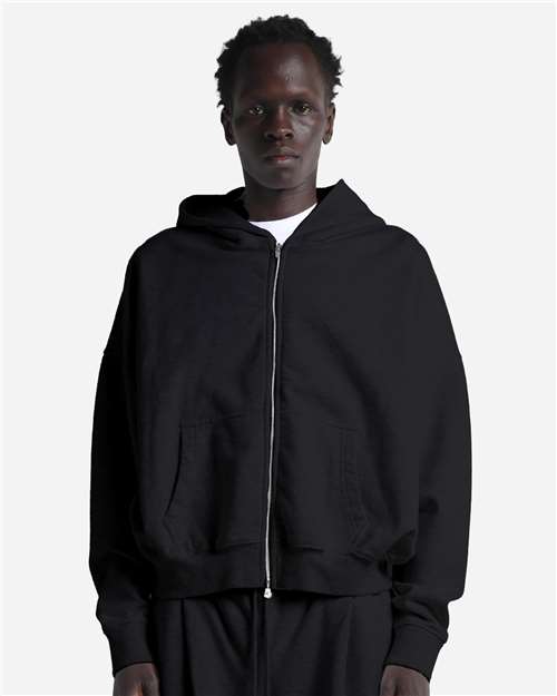 Unisex Garment-Dyed Cropped Full-Zip Hoodie Sweatshirt