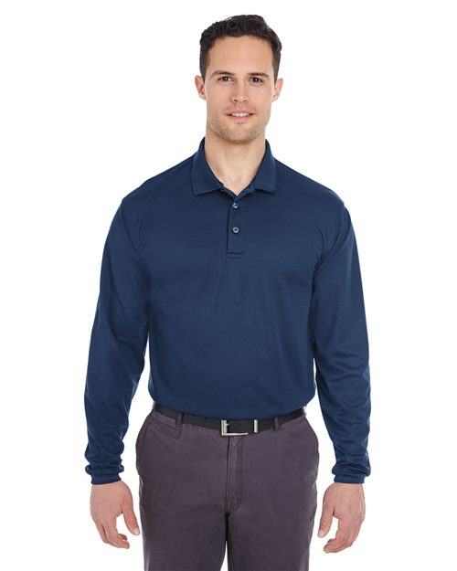 Men's Cool & Dry Long Sleeve Mesh Piqué Polo Image 1