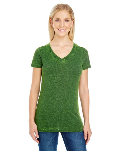 Women's Cross Dye V-Neck T-Shirt Image 1