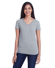 Women's Invisible Stripe V-Neck T-Shirt Image 1