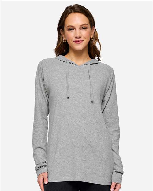 Unisex Fine Jersey Hooded Long Sleeve Raglan Tee